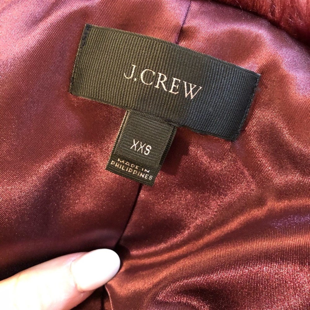 J. Crew Maroon Fur Vest size XXS - Picture 7 of 7